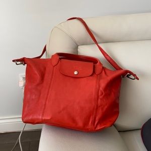 Authentic medium Longchamp Le Pliage Cuir